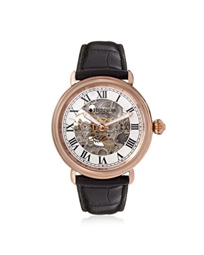 heritor mens herhr1705 ossibus black leather watch