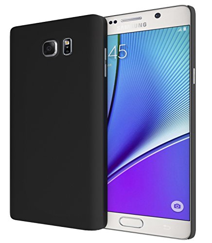 Galaxy Note 5 Hard Case, Lorem [Ultra Slim] [Non Slip] Samsung Galaxy Note 5 Cases, [Perfect Fit] Matte Finish Hard Bumper / Full Back Cover Case for Samsung Galaxy Note 5 Smooth Black