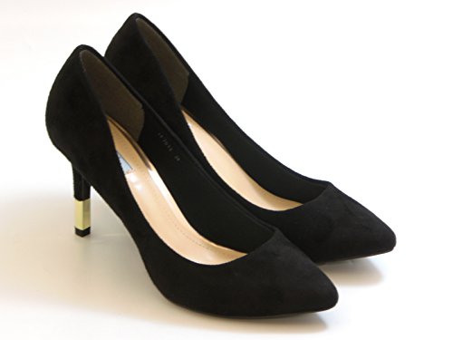 PURE（ピュア）　ILIMA　ヒールポイント　スエードパンプス　 ブラックスエード　23.5cm