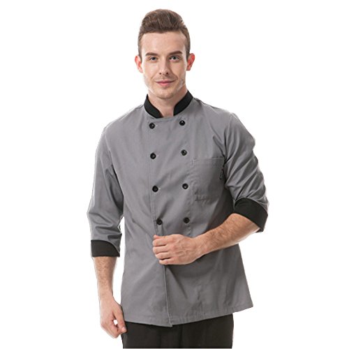 Cheflife colored unisex chef uniforms long sleeve coat blue grey red