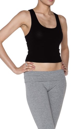 A.S Active Cotton Span Racer Back Sleeveless Crop Tank Top-MADE IN USA