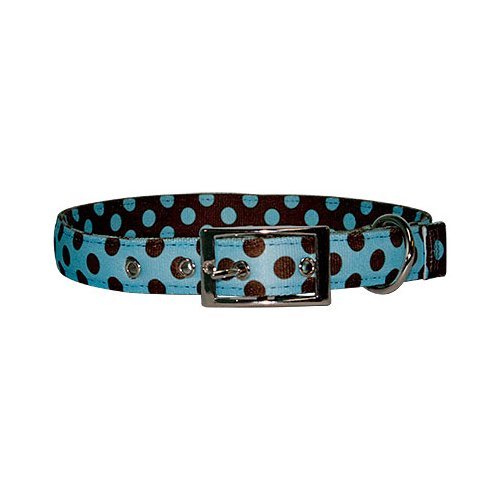 

Yellow Dog Design Uptown Collar, Small, Blue Brown Polka