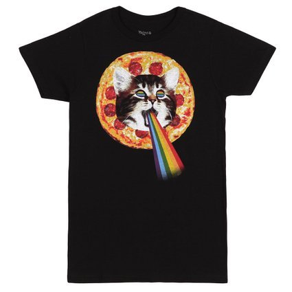 Pizza Cat Rainbow Adult T-Shirt