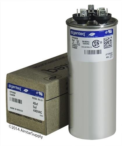97F9856 - 40 + 5 uf MFD 440 Volt VAC - GE Round Dual Run Capacitor Upgrade