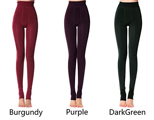 Anmengte Winter Womens Black Warm Velet Stretchy High Waist Elastics Leggings (FBA)