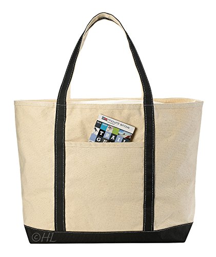 Canvas Tote Beach Bag, Assorted Colors - 22