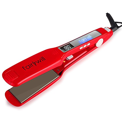 Fairywill Plancha de Pelo Plato ancho hasta 40mm,Control de temperatura de 80º C a 230º C,Plancha pelo Profesional Adecuado para...