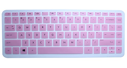 CaseBuy Silicone Keyboard Protector Skin Cover for HP Stream 13-c*** 14-z*** Notebook series, such as 13-c002dx, 13-c010nr, 13-c030nr, 14-z010nr US Version(Semi-Pink)