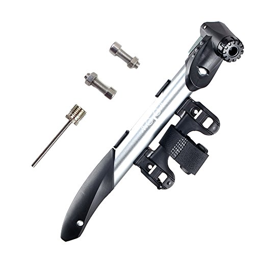 WOTOW Mini Double Inlet Bike Pump Fits Presta and Schrader Road Mountain BMX Bike Tire Gift Repair Kit