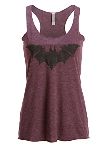 Womens Bat Design Vintage Purple Loose Fit Tank Top Muscle Tee