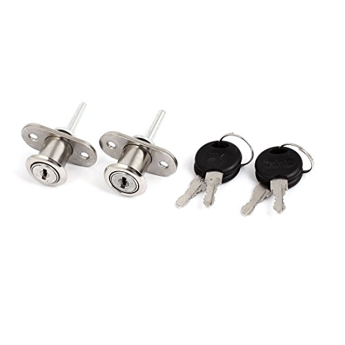 uxcell® 2.4-inch Home Cylinder Head Security Cabinet Plunger Lock w Keys