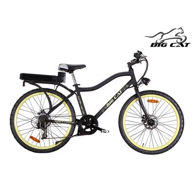 

Big Cat Electric Bikes Ghost Rider Bicycle, 26-Inch/One Size, Yellow Wheels