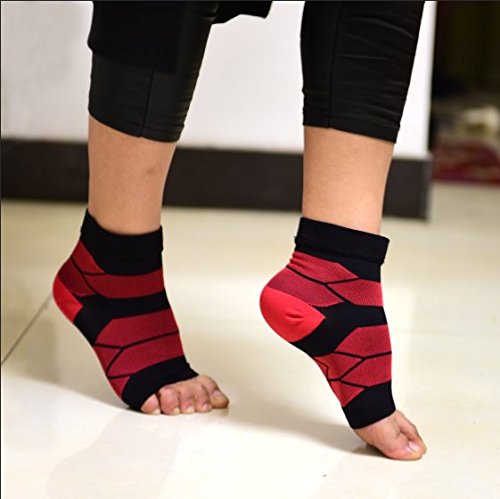 PLANTAR FASCIITIS FOOT RELIEF! Ankle Sleeve Sock That Beats Insoles, Wraps and Splints For Runners Foot, Arch and Heel Pain - Comfortable Compression Socks and Brace with 100% Feel Better Guarantee!