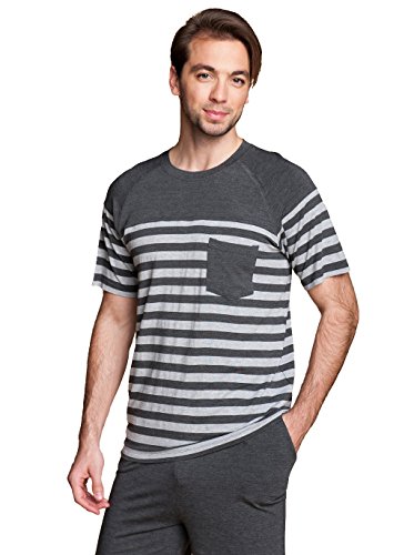 Suntasty Men's Modal Cotton Sleepwear Short Sleeve Pajama Shorts and Top Set