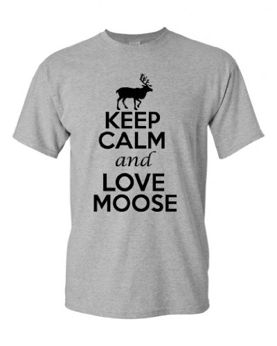 Keep Calm And Love Moose Adult Unisex T-Shirt Tee