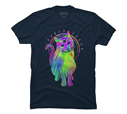 Psychic psychedelic trippy cat Men's Graphic T Shirt - Design By Humans