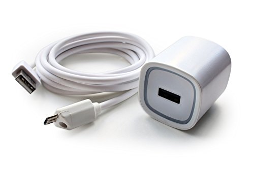 Samsung Galaxy S7 S6 Note 4 5 New Travel Home Wall Fast Charger - 5 Foot Cable 5v / 2.4 Amp Compatible with Motorola LG HTC Samsung - White