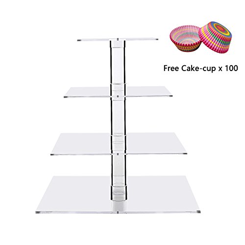 Algopix Similar Product 6 - Square 4Tier Cake and Pastry Tower
