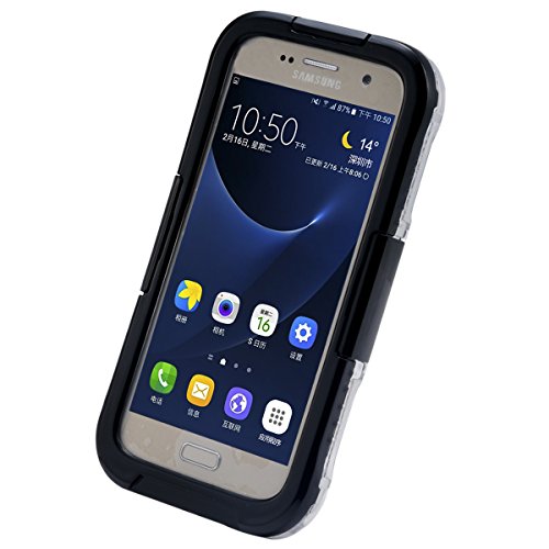 Galaxy S7 Waterproof Case, iThroughTM 20ft(6M) Underwater Swimming Diving Galaxy S7 Waterproof Case, Dust Proof, Snow Proof, Shockproof, Heavy Duty Full Sealed Protection Case for Galaxy S7 (Black)