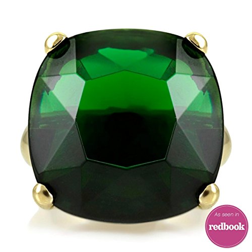 Green CZ Ring - Goldtone