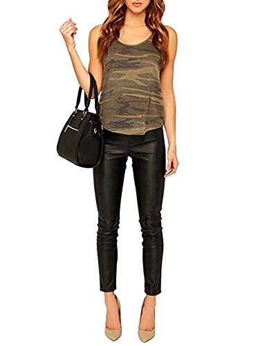 Haoduoyi Womens Floaty Swing Military Camo Tank Tops T Shirt