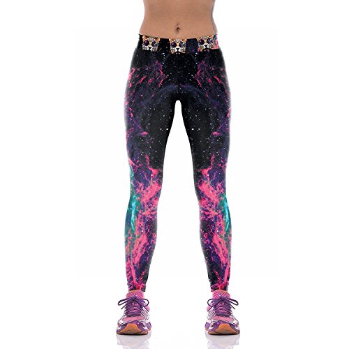 Slimming Girl Galaxy Active Seamless Stretchy Yoga Leggings Full Ankle Length