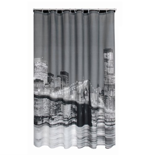 SDBING City Night View Bathing Waterproof Bathroom Fabric Shower Curtain