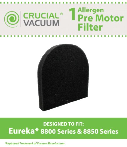 Eureka PMF1 (PMF-1) Allergen Pre-motor Filter for Eureka Models 8800, 8500 Series Upright Vacuums; Compare To Eureka PMF-1 Filter Part # 77583-333N, 77583; Designed & Engineered By Crucial Vacuum