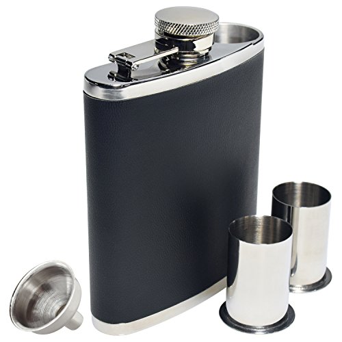 Algopix Similar Product 9 - Ivation Hip Flask 6 Ounce with Faux