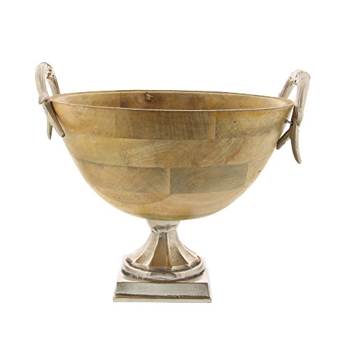 Algopix Similar Product 2 - Benzara Antiqued Wooden Aluminum Bowl