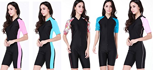 Surfing Suit Women Short Sleeve One Piece Modest Swimwear Sun Protection
