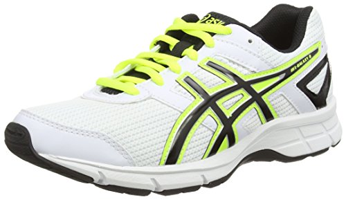 ASICS Gel-Galaxy 8 GS - Zapatillas de running, unisex, color blanco (white/flash yellow/true red 0107), talla 39