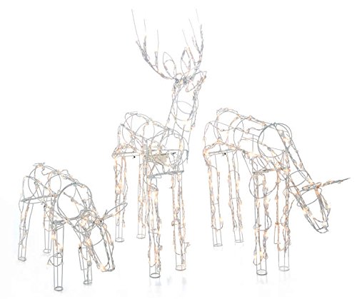 3-Piece Lighted Holiday Deer Family - Animated Buck - 40