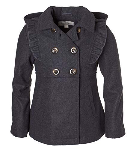 Algopix Similar Product 2 - Cremson Girls Wool Blend Hooded Ruffle