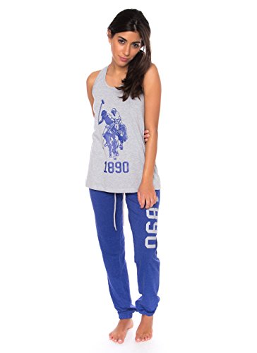 US Polo Assn. Women's 2 Piece Printed Racer Back Tank & long Pant Sleepwear set