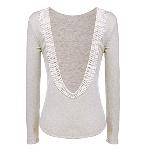

Amoin Women's Backless Long Sleeve Blouse Top