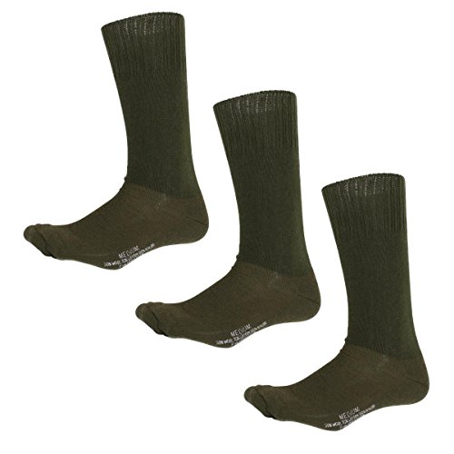 3-Pack of Government Issue Type Cushion Sole Socks, Olive Drab, Large