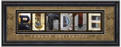 Prints Charming Letter Art Framed Print, Purdue University-Purdue, Bold Color Border
