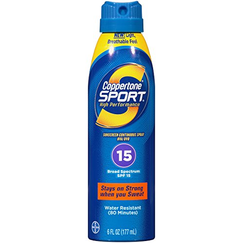 Coppertone Sport Continuous Spray SPF 15, 6-Ounce Bottle (Pack of 3)