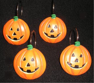 Halloween Shower Curtain Hooks – 12 Pieces Skull Spider Raven Design, Rustproof Metal & Resin - View #12