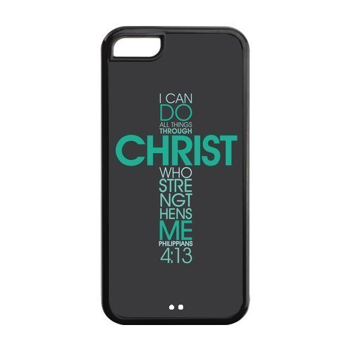 Bible Philippians 4 13 Bible verse Hard Plastic Back Protective case for iphone 5C TPU