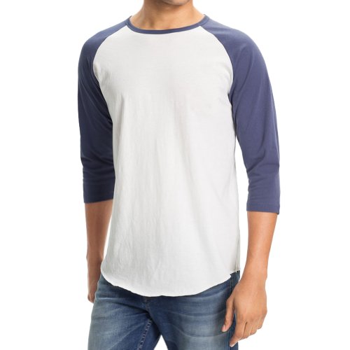 Men's Plain Baseball Athletic 3/4 Sleeve 100% Cotton Tee Shirt