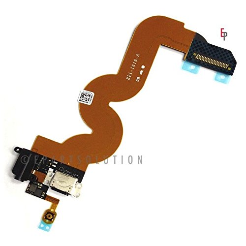 ePartSolution-iPod Touch 5th Gen Black Charger Port Dock Connector Flex Cable USB Port Charging port With Audio Jack Flex Repair Part USA Seller