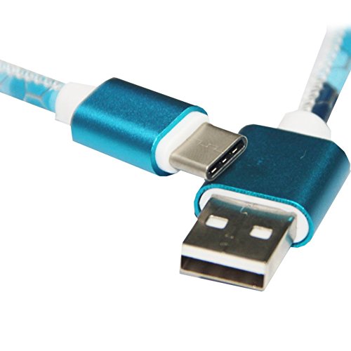 V.one Type C Cable, USB C to USB A Converter, Fast Charge (Cyan)