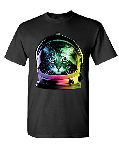 SPACE CAT astronaut rainbow helmet nasa usa - Mens Cotton T-Shirt