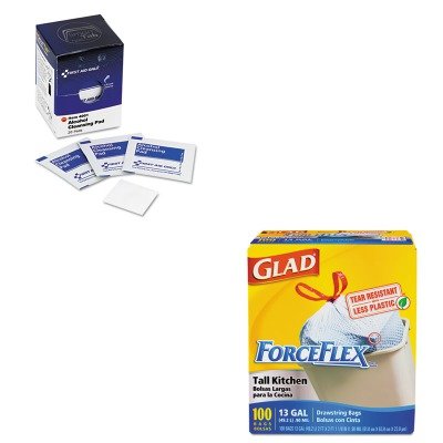 

KITCOX70427FAO4001 - Value Kit - FIRST AID ONLY, INC. Alcohol Cleansing Pads (FAO4001) and Glad ForceFlex Tall-Kitchen Drawstring Bags (COX70427)