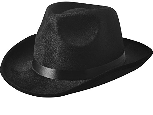 Fedora Gangster Hat, Black Pinched Hat Costume Accessory - NJ Novelty™