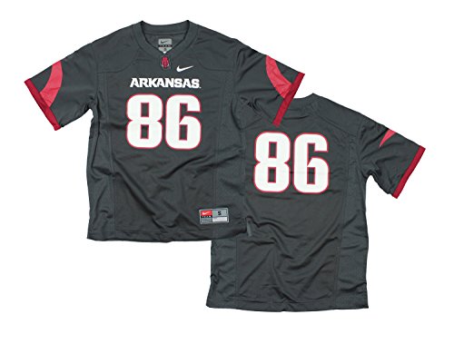 Nike NCAA Big Boys Youth Arkansas Razorbacks #86 Replica Football Jersey, Graphite Grey
