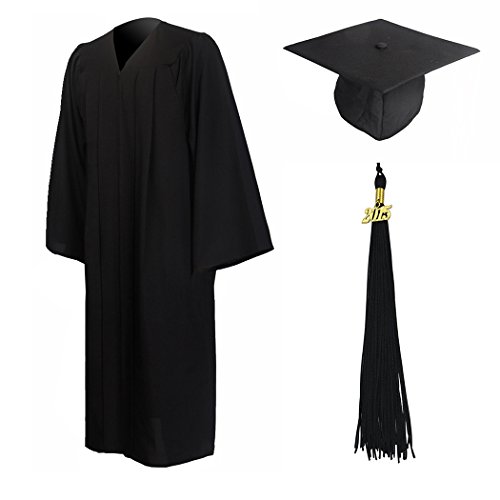 GraduationMall Unisex Matte Graduation Gown Cap Tassel 2016