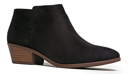 Western Ankle Boot- Cowgirl Low Heel Closed Toe Casual Bootie - Comfortable Walking Slip on Boot by J. Adams